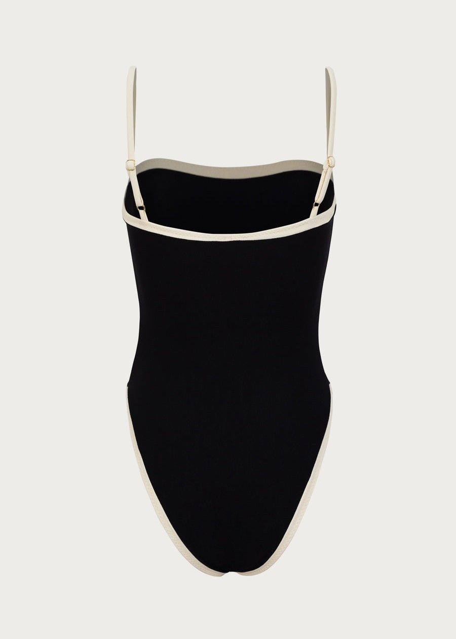 Binary Swim One Piece - Ink & Ivory